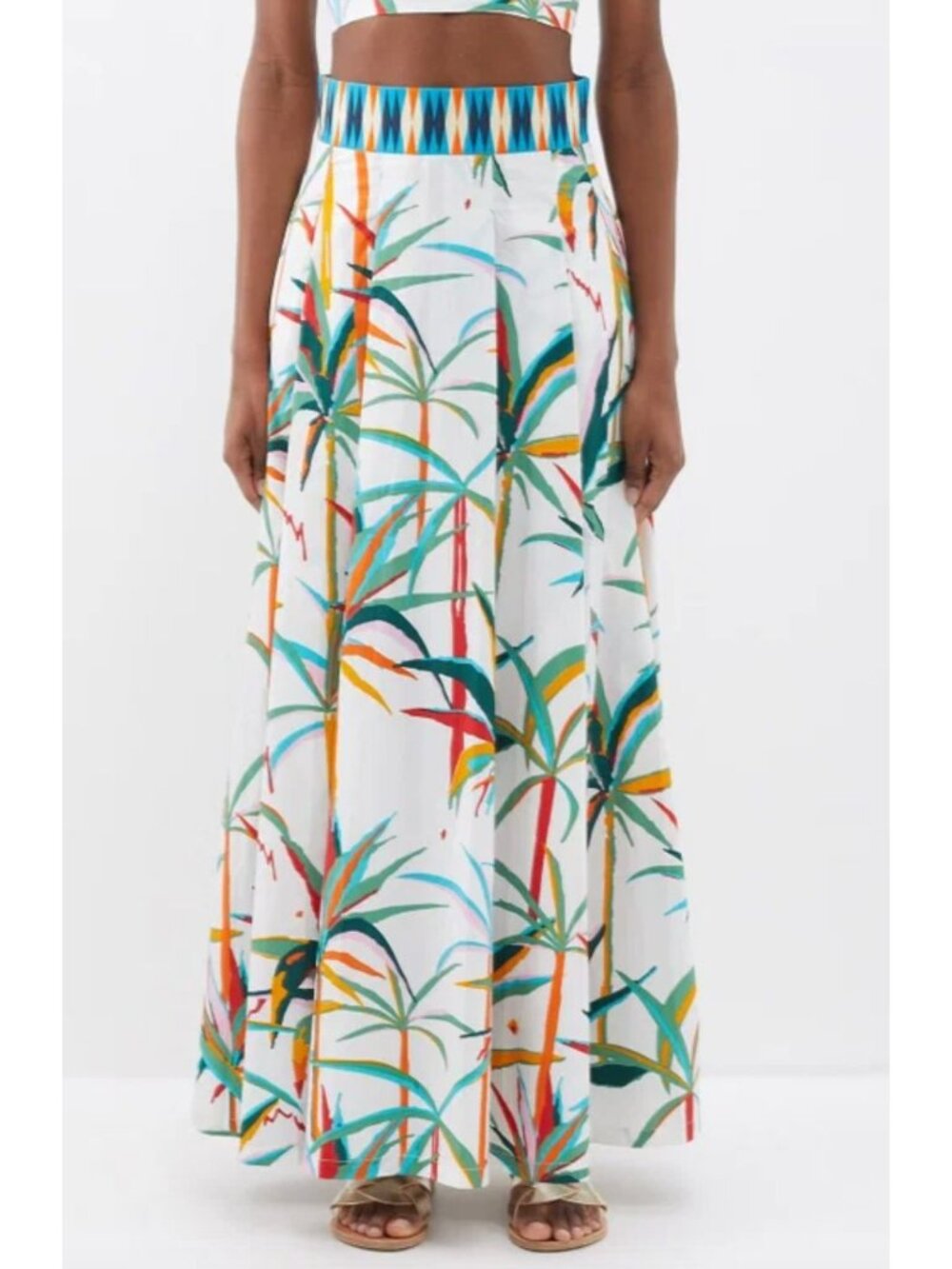 EMPORIO SIRENUSE Flaminia Tropical Sunset Maxi Skirt Size 40